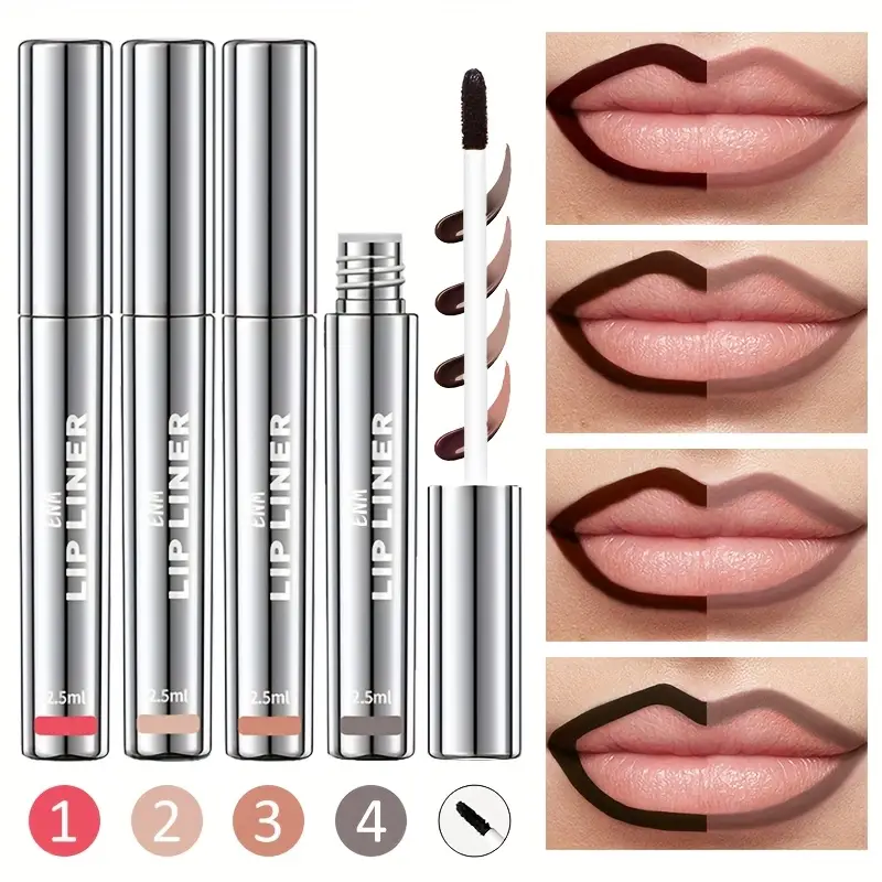 4PCS Matte Lip Liner Set – Waterproof, Long-Lasting & Smudge-Proof - Image 2