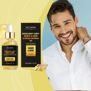 EAST MOON Men'S Scalp & Hair Strengthening Treatment, Liquid Serum with Moisturizing Rosemary Mint, Normal Hair Care, 30ml