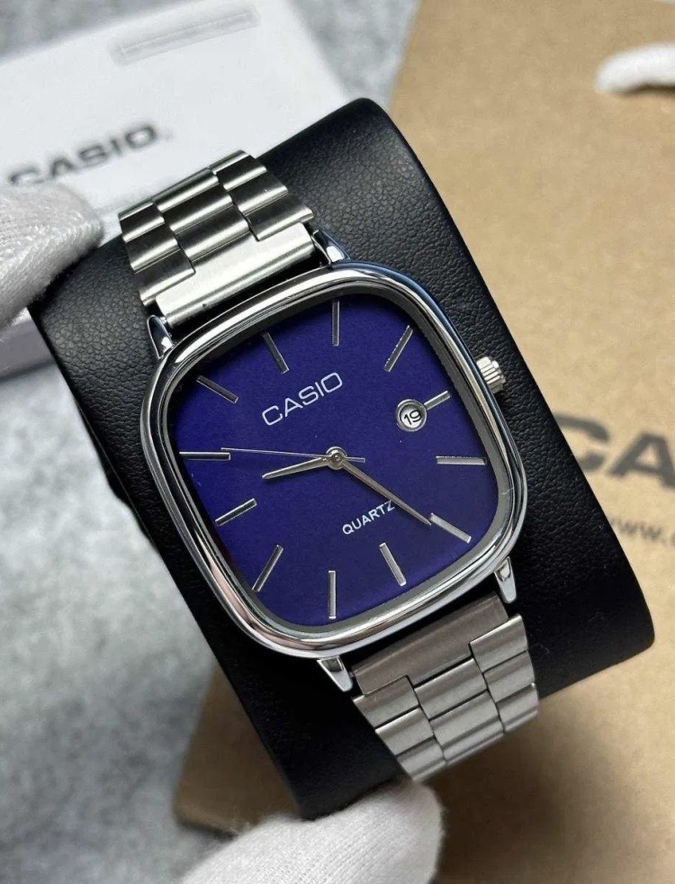 Casio Silver Blue Watch - Image 2