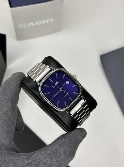 Casio Silver Blue Watch