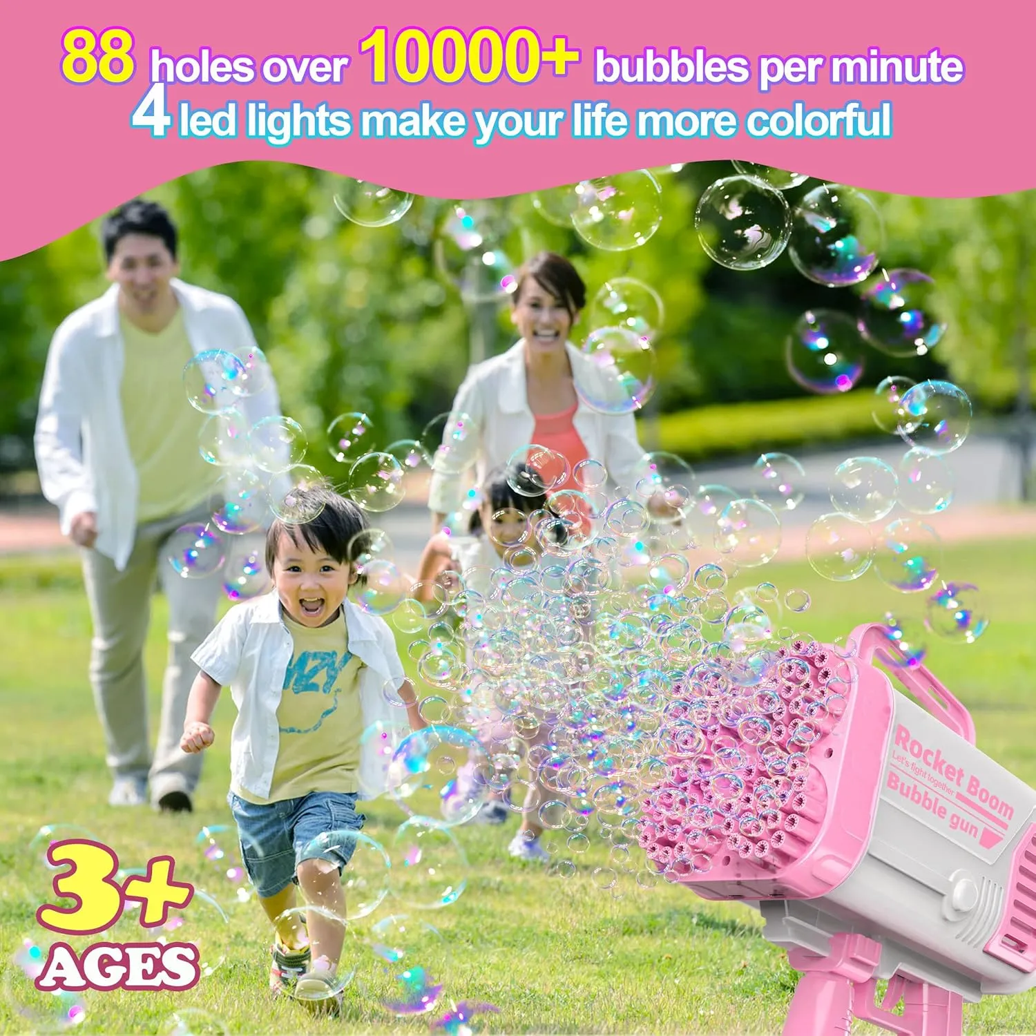 BUBBLE FUN Bazooka Gun- 60 holes - Image 3